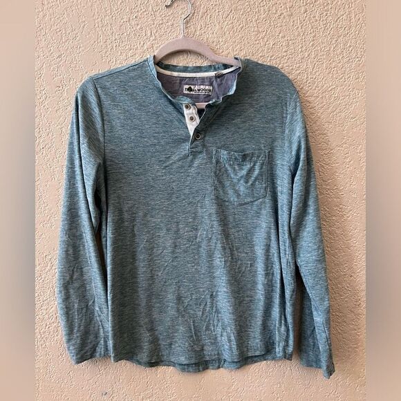 Tallwoods Premium Lifestyle Apparel Shirt Henley Sz Small Green Pocket 3 Buttons - Picture 3 of 9